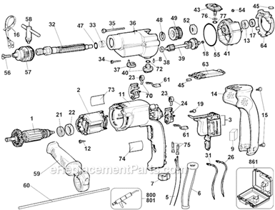 Page A Diagram and Parts List for 5075 Type 100 Black and Decker Hammer Drill